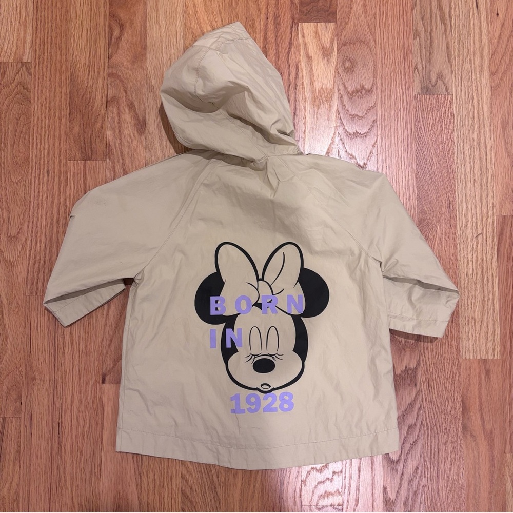 Zara x Disney Minnie Mouse Rain Jacket 18–24M Hooded Windbreaker